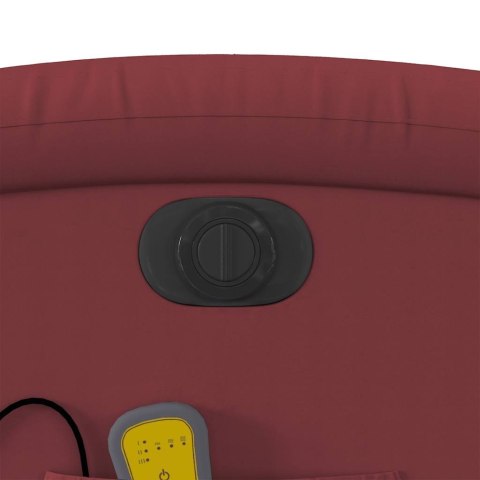 Rozkładany fotel pionizujący z masażem, elektryczny, bordowy