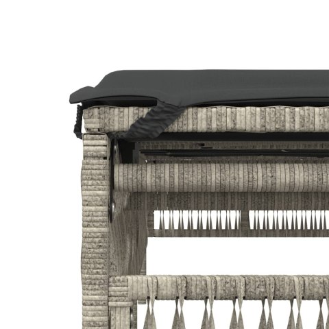 Leżaki z poduszkami, 2 szt., jasnoszare, polirattan