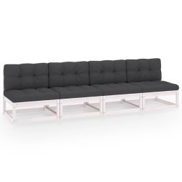 4-osobowa sofa z poduszkami, lite drewno sosnowe