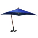 Parasol ogrodowy wiszący, na jodłowym słupku, lazurowy, 3x3 m