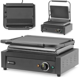 Grill elektryczny kontaktowy z płytą ryflowaną 340x235 mm 2200 W