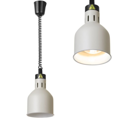 Lampa do podgrzewania potraw wisząca cylindryczna śr. 175 mm 250 W - biała