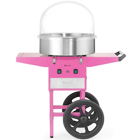 Maszyna urządzenie do waty cukrowej z wózkiem na kółkach bez pokrywy 1130 W - różowa