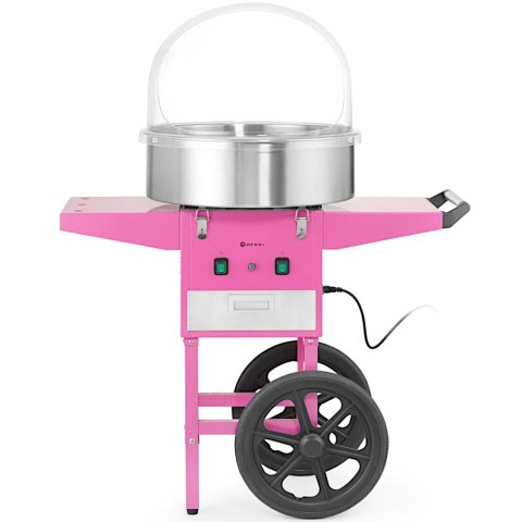 Maszyna urządzenie do waty cukrowej z wózkiem na kółkach bez pokrywy 1130 W - różowa