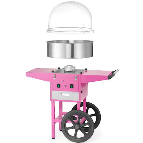 Maszyna urządzenie do waty cukrowej z wózkiem na kółkach bez pokrywy 1130 W - różowa