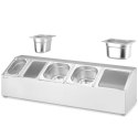 Stojak ekspozytor stalowy na pojemniki gastronomiczne 3x GN 1/6 2x GN 1/9