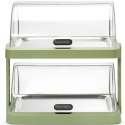 Witrynka chłodząca podwójna bufetowa z pokrywą roll-top Duo UNIQ - zielona