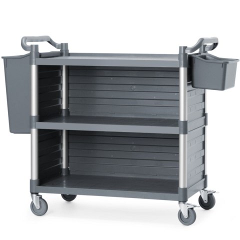 Wózek kelnerski serwisowy z bocznymi panelami do 150 kg 3-półki 842x486 mm