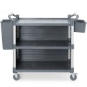 Wózek kelnerski serwisowy z bocznymi panelami do 150 kg 3-półki 842x486 mm