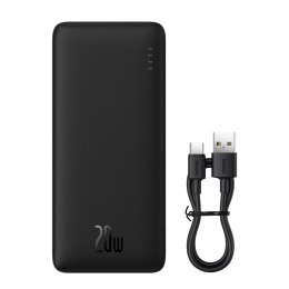 Powerbank 20000mAh Airpow 20W z kablem USB-A - USB-C 50cm - czarny