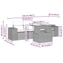 5-cz. zestaw mebli do ogrodu, poduszki, jasnoszary rattan PE