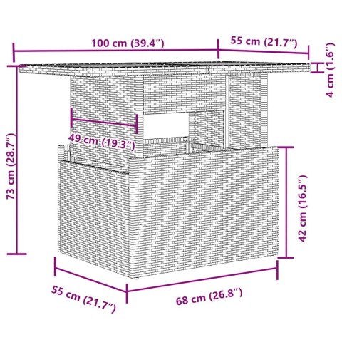 5-cz. zestaw mebli do ogrodu, poduszki, jasnoszary rattan PE