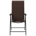 Składane krzesła ogrodowe, 8 szt., brązowe, polirattan
