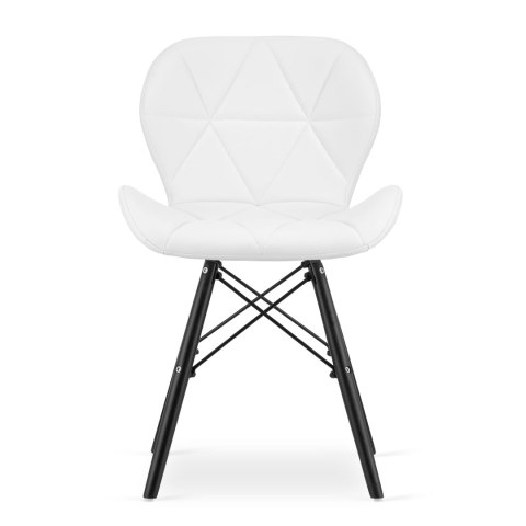 Krzesło LAGO ekoskóra - białe / nogi czarne x 1