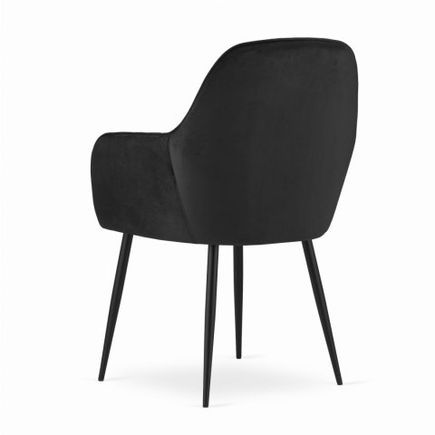 Krzesło LUGO - aksamit czarny / nogi czarne x 1
