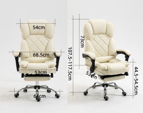 Activejet Fotel biurowy YK7416 beżowy (WYPRZEDAŻ)