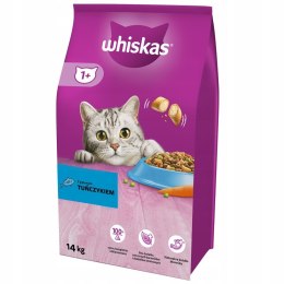 WHISKAS Adult Tuńczyk z warzywami - sucha karma dla kota - 14 kg
