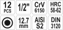 Zestaw bitów 12 szt. - HEX, SPLINE