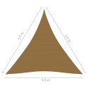 Żagiel przeciwsłoneczny, 160 g/m², taupe, 4,5x4,5x4,5m, HDPE