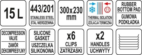 Termos gastronomiczny, 15 l, NEREZ