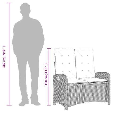 2-cz. zestaw mebli ogrodowych z poduszkami, beżowy, polirattan