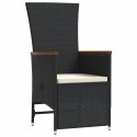 11-cz. zestaw mebli do ogrodu, z poduszkami, czarny rattan PE