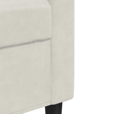 3-cz. zestaw wypoczynkowy z poduszkami, kremowy, aksamit