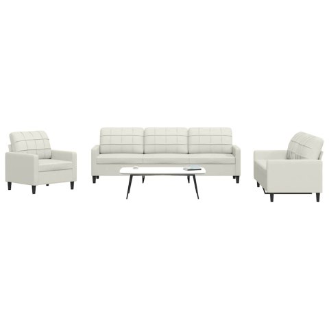 4-cz. komplet wypoczynkowy z poduszkami, kremowy, aksamit