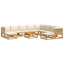 11-częściowy zestaw wypoczynkowy do ogrodu z poduszkami, drewno akacjowe i lina