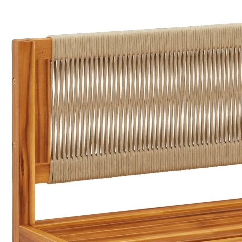 11-częściowy zestaw wypoczynkowy do ogrodu z poduszkami, drewno akacjowe i lina