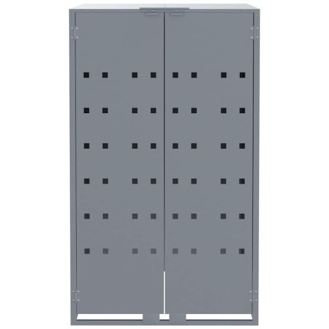 Obudowa na 4 kosze na śmieci, szara, 276x79x117 cm, stal