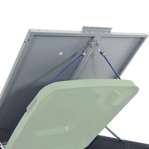 Obudowa na 5 koszy na śmieci, szara, 345x79x117 cm, stal