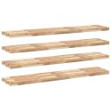 Półki ścienne, 4 szt., 140x30x4 cm, surowe lite drewno akacjowe