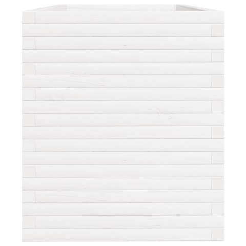 Donica ogrodowa, biała, 110x60x68,5 cm, lite drewno sosnowe