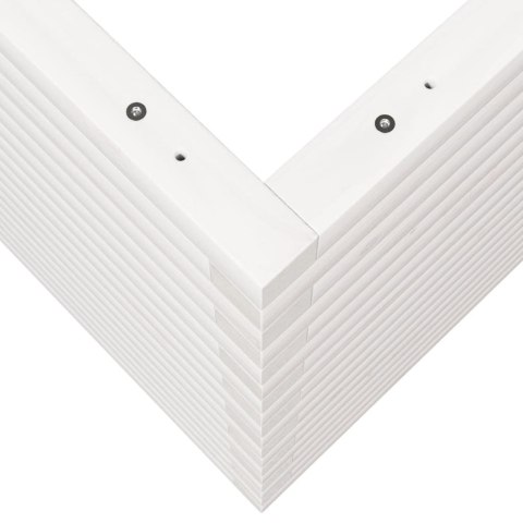 Donica ogrodowa, biała, 110x60x68,5 cm, lite drewno sosnowe