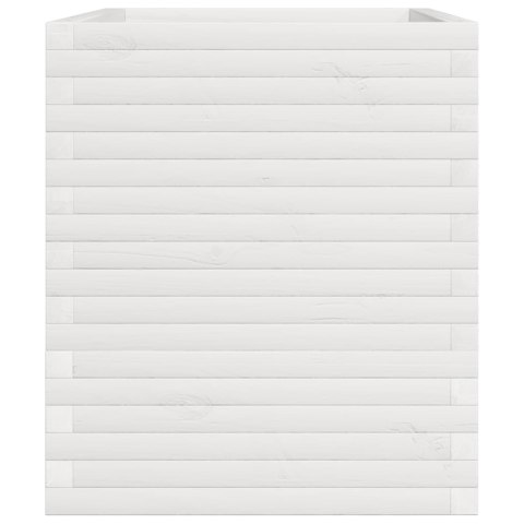 Donica ogrodowa, biała, 110x60x72 cm, lite drewno sosnowe