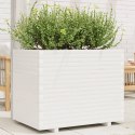 Donica ogrodowa, biała, 90x60x72,5 cm, lite drewno sosnowe