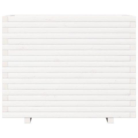 Donica ogrodowa, biała, 90x60x72,5 cm, lite drewno sosnowe