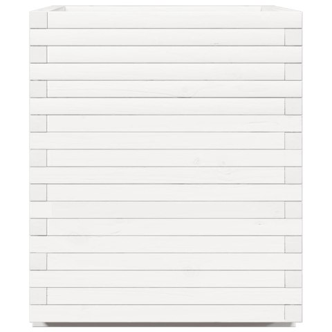 Donica ogrodowa, biała, 90x60x72,5 cm, lite drewno sosnowe