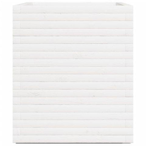 Donica ogrodowa, biała, 90x60x72 cm, lite drewno sosnowe