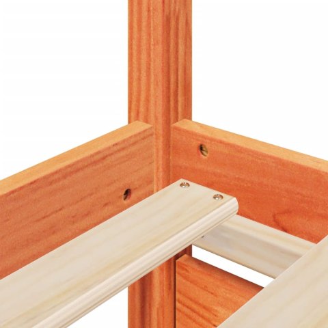 Łóżko bez materaca, woskowy brąz, 200x200 cm, drewno sosnowe