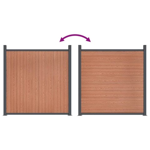 Panel ogrodzeniowy, brązowy, 1564x186 cm, WPC