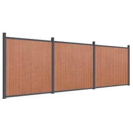 Panel ogrodzeniowy, brązowy, 526x186 cm, WPC