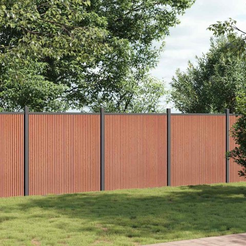 Panel ogrodzeniowy, brązowy, 526x186 cm, WPC