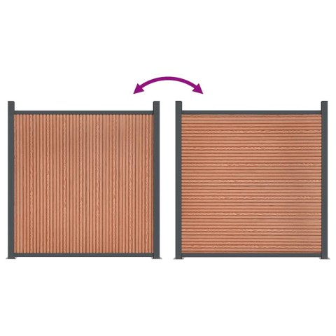 Panel ogrodzeniowy, brązowy, 526x186 cm, WPC