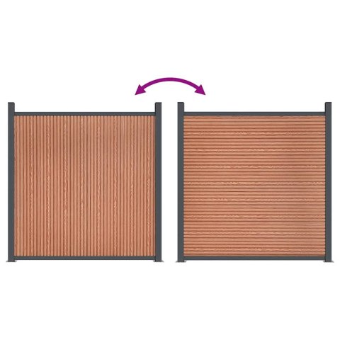 Panel ogrodzeniowy, brązowy, 699x186 cm, WPC