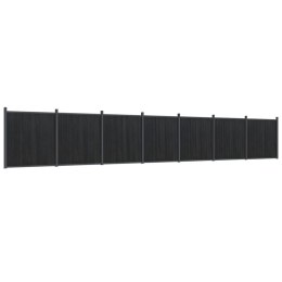 Panel ogrodzeniowy, szary, 1218x186 cm, WPC