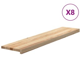 Stopnie schodowe, 8 szt., surowe 120x30x2 cm lite drewno dębowe