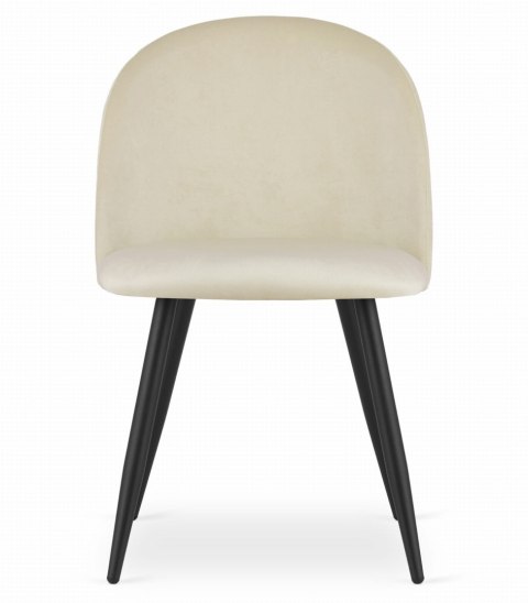 Krzesło BELLO - aksamit beż / nogi czarne x 3