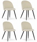 Krzesło BELLO - aksamit beż / nogi czarne x 4